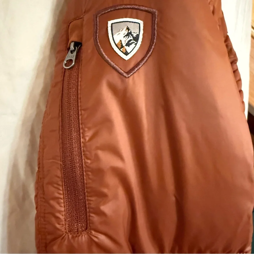 KUHL Spyfire Goose down Jacket cinnamon rust dark orange small puffer NWOT zip - Picture 13 of 15